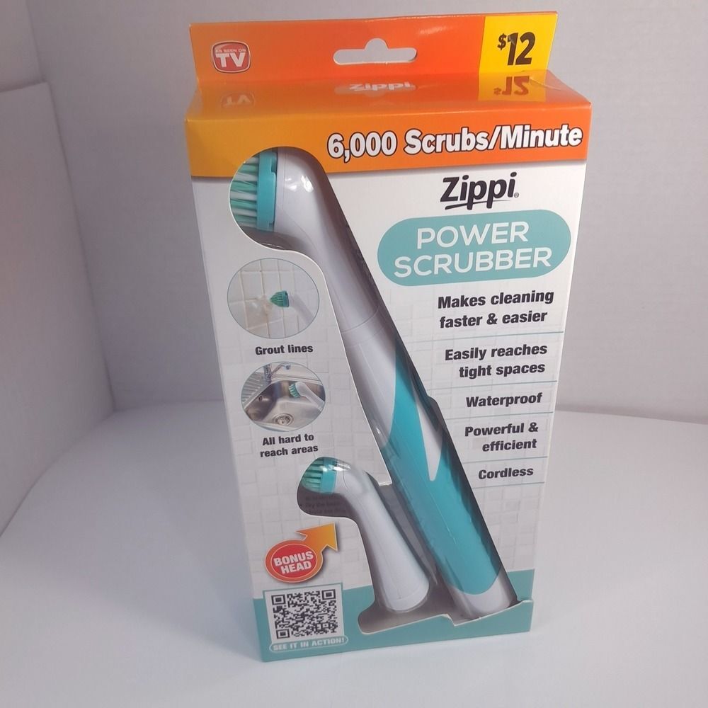 NEW Zippi Power Scrubber Cordless Cleaning Brush spinning cleaning tool powered